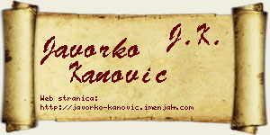 Javorko Kanović vizit kartica